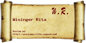 Wisinger Rita névjegykártya