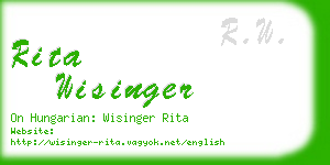 rita wisinger business card